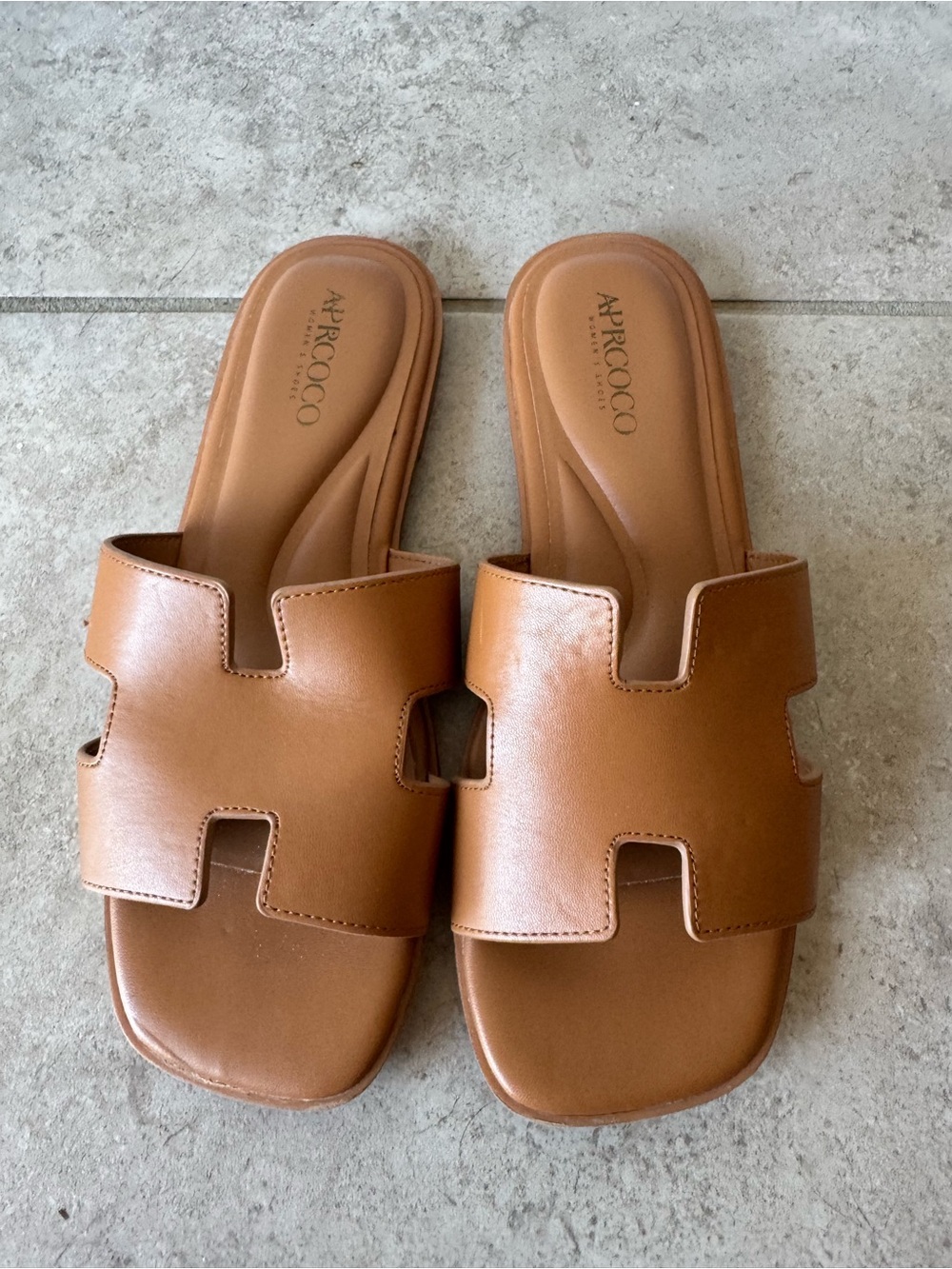 ARCOCO Tan Slide Sandals